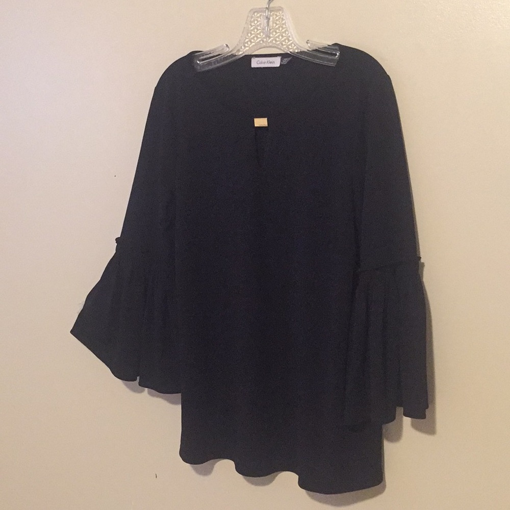 Calvin Klein 3/4 Butterfly Sleeve Blouse Large